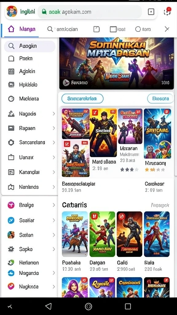 Tampilan antarmuka permainan yang menarik dan user-friendly.