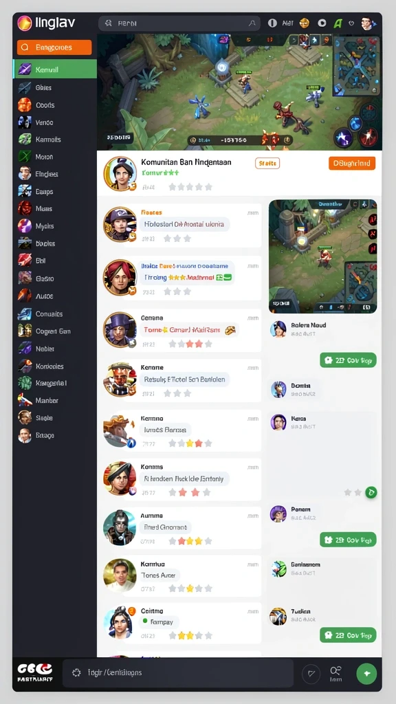 Leaderboard yang menunjukkan peringkat pemain secara real-time.