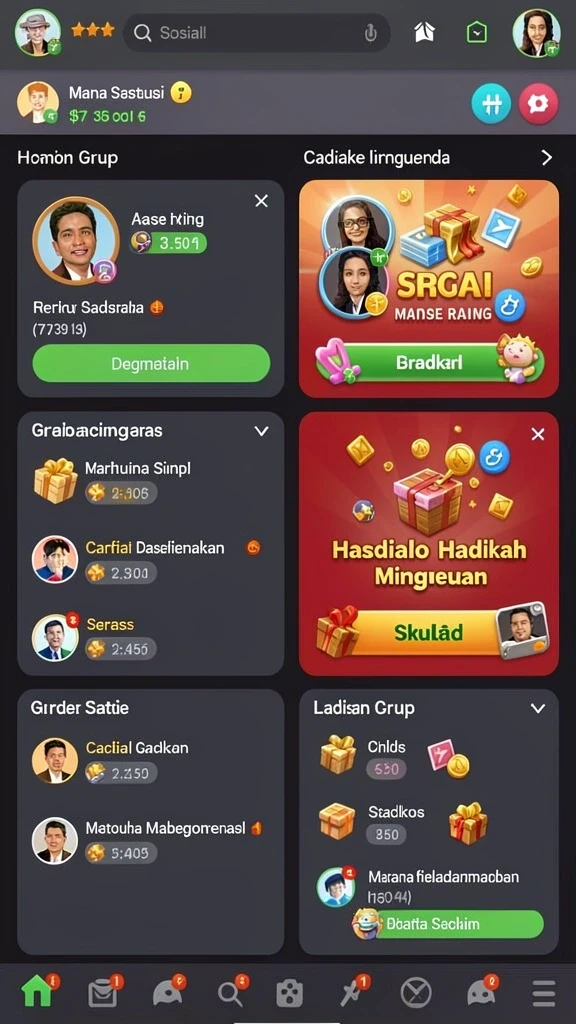 Fitur interaksi sosial yang menarik.