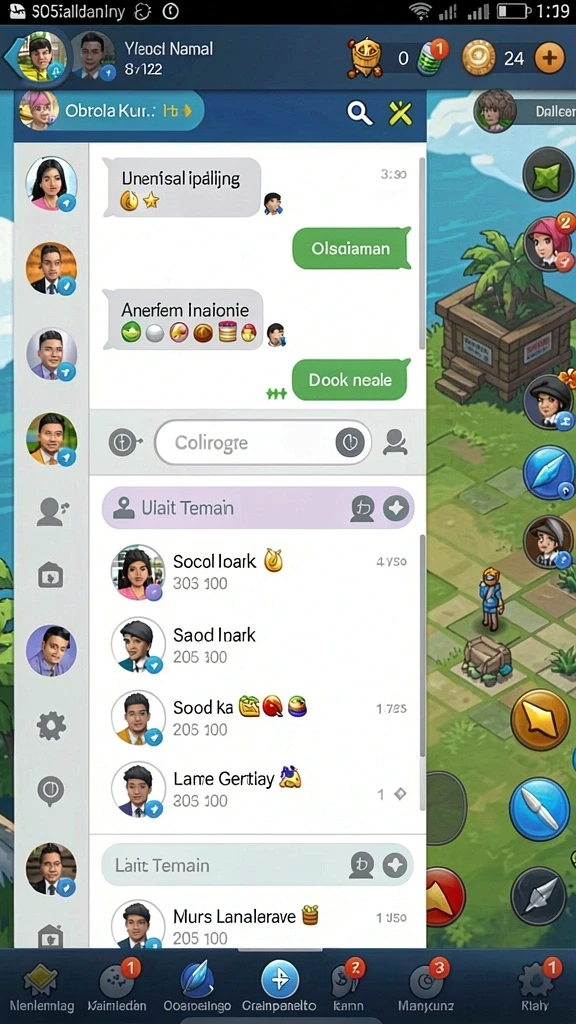 Screenshot menampilkan tampilan utama dengan banyak pilihan game.