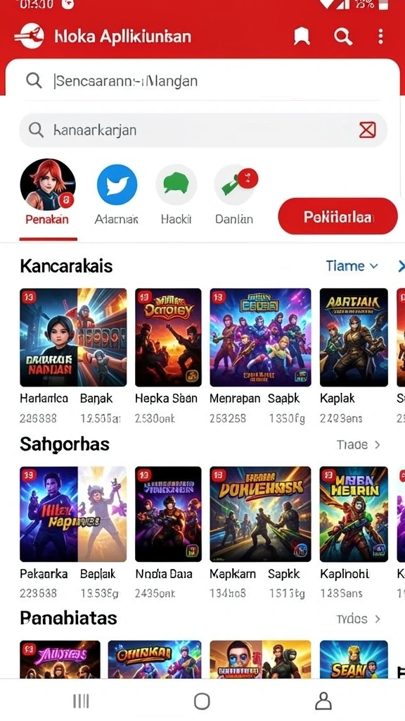 Menampilkan karakter unik yang bisa dipilih dalam permainan.